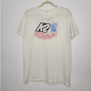 Vintage 1980 Lake Placid Ski Burnout Thin Soft Single Stitch Shirt XL White
